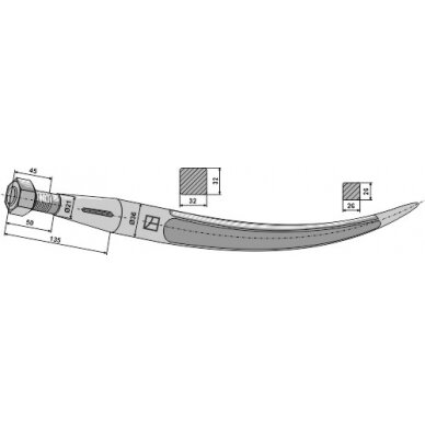 Griebtuvo pirštas 680, M20x1,5 1
