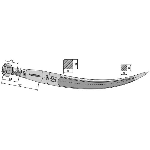 Griebtuvo pirštas 680, M20x1,5 1