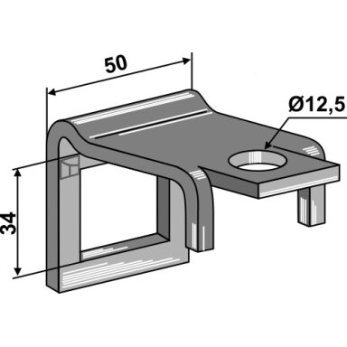 Laikiklis 32 x 10 su pastiprinimu 32 x 10
