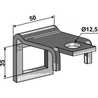 Laikiklis 32 x 12 su pastiprinimu 32 x 10