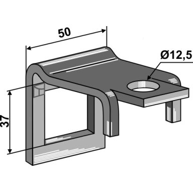 Laikiklis 32 x 12 su pastiprinimu 32 x 10