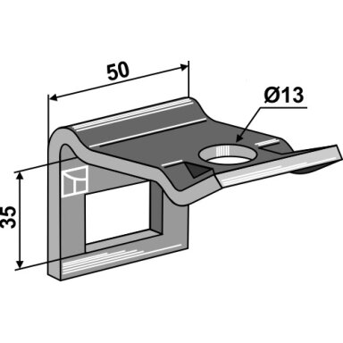 Laikiklis 32 x 10 su pastiprinimu 32 x 10