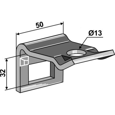 Laikiklis 32 x 10 su pastiprinimu 32 x 10
