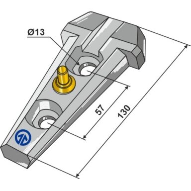Bourgault adapterio komplektas, 130 mm, 200 Series