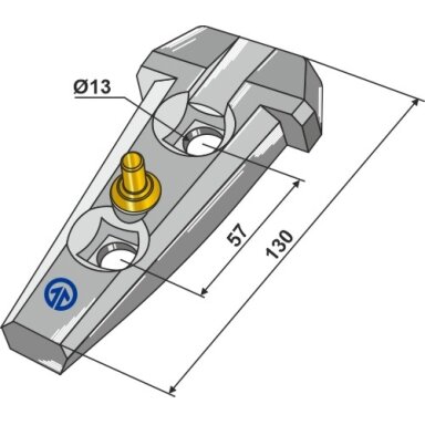 Bourgault adapterio komplektas, 130 mm, 200 Series