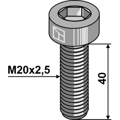 Varžtas su vidiniu šešiakampiu - M20x2,5 - 10.9