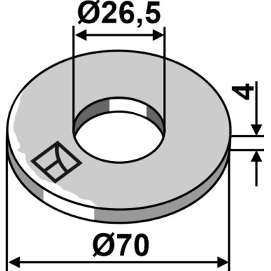 Poveržlė Ø70x4xØ26,5