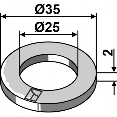 Poveržlė Ø35x2xØ25 1