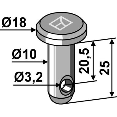 Kaištis Ø10x25