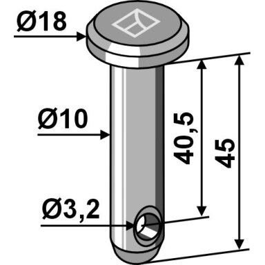 Kaištis Ø10x45