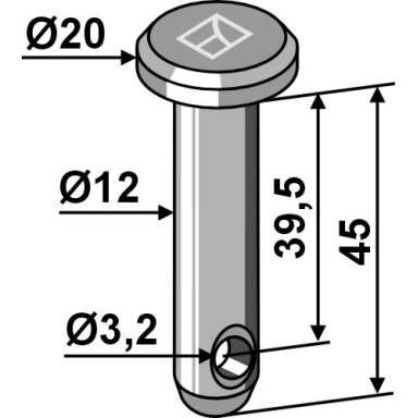 Kaištis Ø12x45