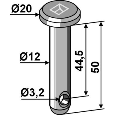 Kaištis Ø12x50