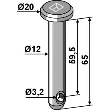 Kaištis Ø12x65