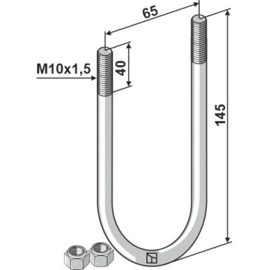 Kilpinis varžtas - M10x1,5
