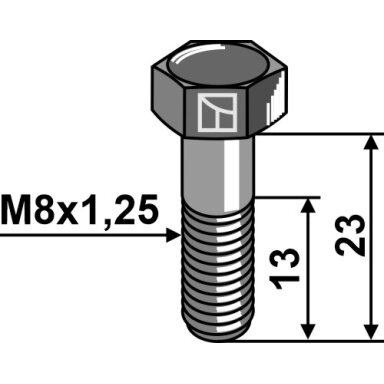 Šešiakampis varžtas - M8x1,25 - 8.8