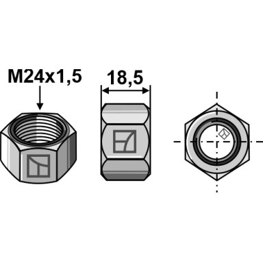 Veržlė M24x1,5 - cinkuota