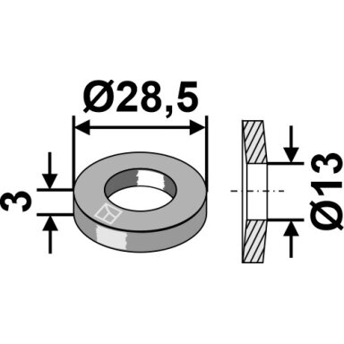 Poveržlė Ø28,5x3xØ13