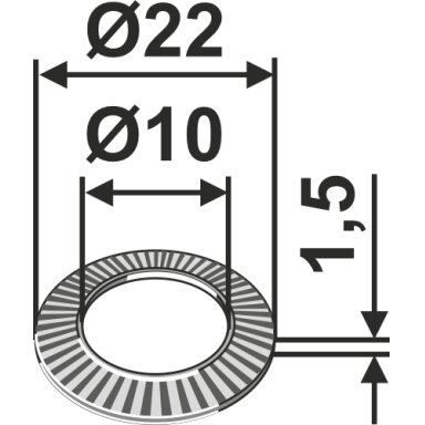 Fiksavimo poveržlė Ø22x1,5xØ10