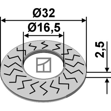 Fiksavimo poveržlė Ø32x2,5xØ16,5
