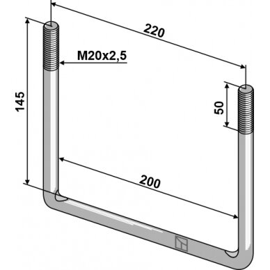 Kilpinis varžtas M20x2,5 Kilpinis varžtas M20x2,5