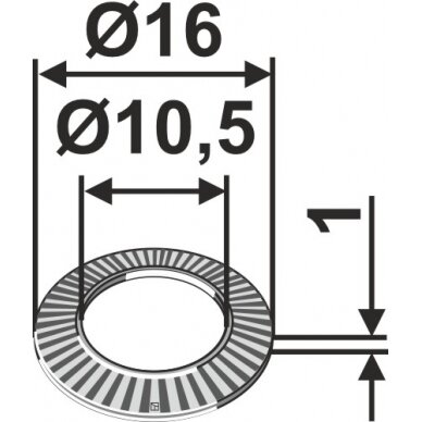 Fiksavimo poveržlė Ø16x1xØ10,5 1