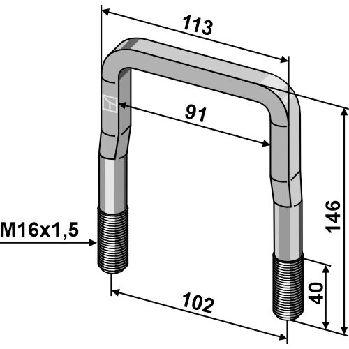Kilpinis varžtas - M16x1,5 Kilpinis varžtas - M16x1,5