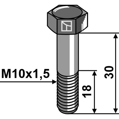 Šešiakampis varžtas - M10x1,5 - 8.8 1