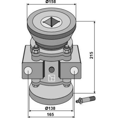 Guolis compl. for 38x38 square shaft
