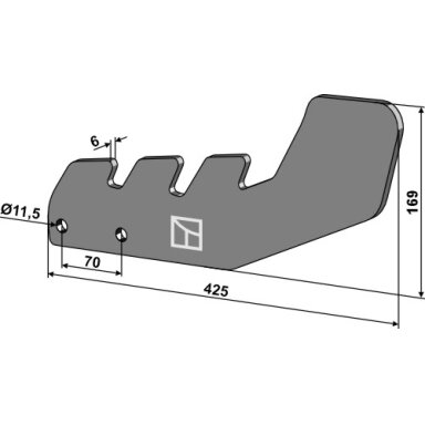33710032 Išlyginimo lenta Lemken, 425 mm
