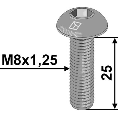Varžtas su vidiniu šešiakampiu - M8x1,25 - 10.9 Varžtas su vidiniu šešiakampiu - M8x1,25 - 10.9