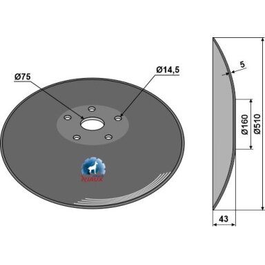 Diskas with flat neck - Ø510x5