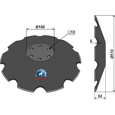 2203180 Dantytas diskas kultivatoriui Kuhn Ø510