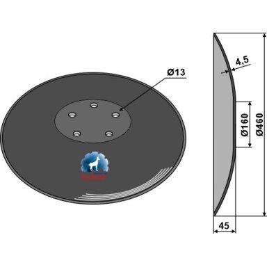 Diskas with flat neck - Ø460x4,5