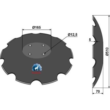 Lemken Dantytas diskas 34910027 - Ø510x5