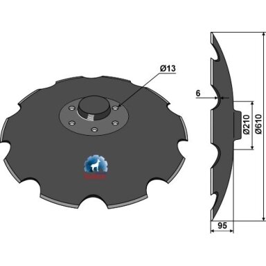 R18127471R Dantytas diskas Maschio / Gaspardo - Ø610