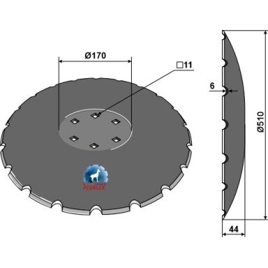 2234360 Dantytas diskas kultivatoriui Kuhn Ø510