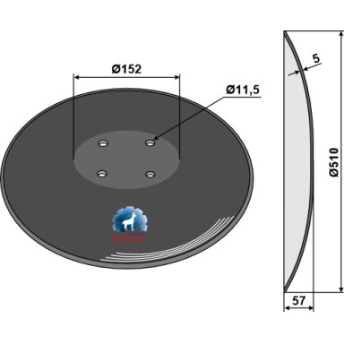 Diskas with flat neck - Ø510x5