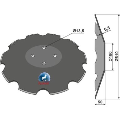 Dantytas diskas Ø510x6,5
