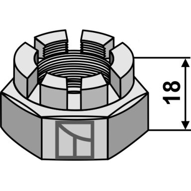 Šešiakampė veržlė su karūnėle M 30 x 3,5 for 30x30 square shaft