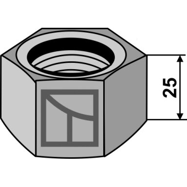 Veržlė M 33 x 2 for 36x36 square shaft
