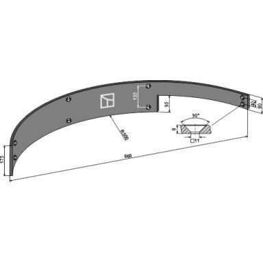 31046283 Kreipiančioji plokštė Strautmann  860 mm, kairė