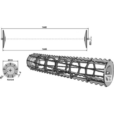 Tankinimo volo dantyti skersiniai - 1440mm
