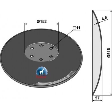 2202860 Diskas kultivatoriui Kuhn Ø515x4,8 1