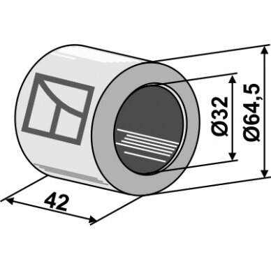 Kietmedžio guolis - Ø32mm Kietmedžio guolis - Ø32mm