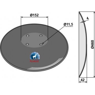 Diskas with flat neck - Ø460x4 Diskas with flat neck - Ø460x4