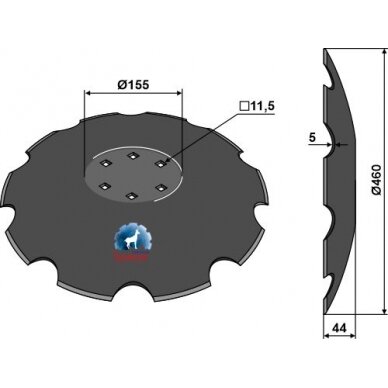 2206710 Dantytas diskas kultivatoriui Kuhn Ø460 1 2206710 Dantytas diskas kultivatoriui Kuhn Ø460 1