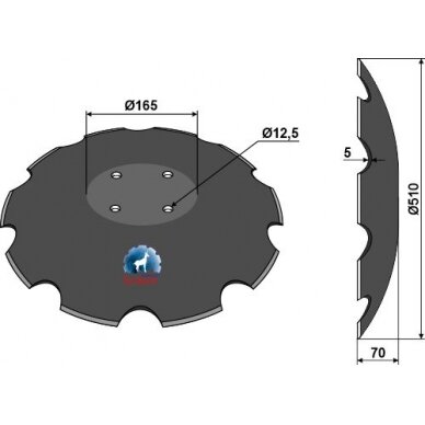 Lemken Dantytas diskas 34910027 - Ø510x5 Lemken Dantytas diskas 34910027 - Ø510x5