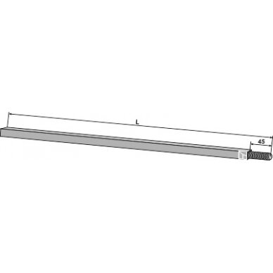 Kvadratinio profilio velenas 26x26 - 1670 - M24x2 Kvadratinio profilio velenas 26x26 - 1670 - M24x2