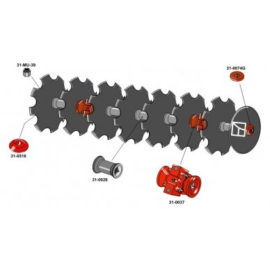 Dantytų diskų grupės komplektas Ø610, plotis 2140-2330 Dantytų diskų grupės komplektas Ø610, plotis 2140-2330
