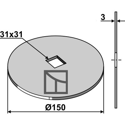 Kompensacinė poveržlė 28x28 ir 30x30 kvadratiniam velenui 1